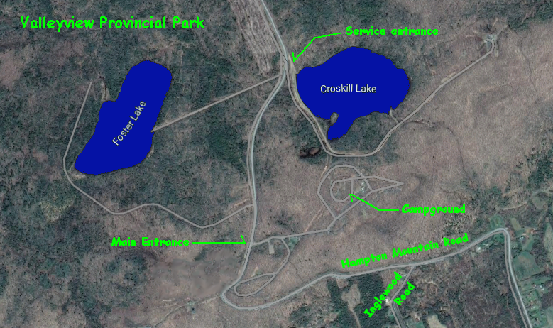 Map of Valleyview Provincial Park north of Bridgetown, NS