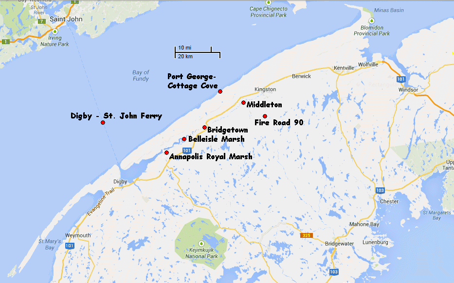 Annapolis County Birding Site Map