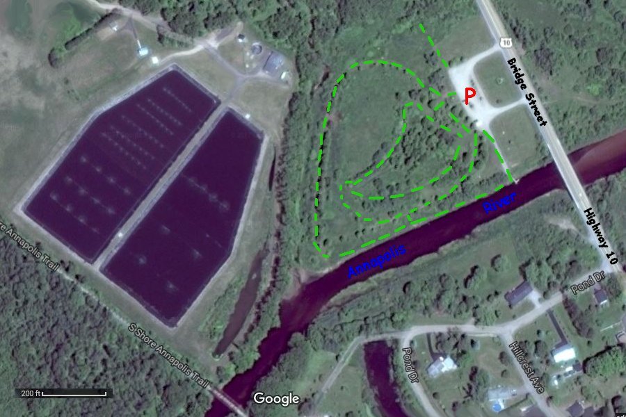 Map of Riverside Park and Middleton Sewage Treatment Plant