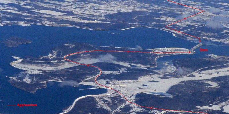 Aerial View of Cornwall Dam - Jan. 16, 2007