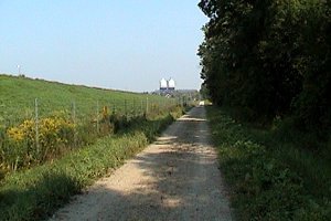 View of Road on East Side of Masson Sewage Lagoons