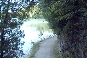 Trail along Pink Lake Shoreline