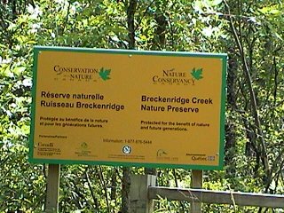 Breckenridge Creek Nature Preserve Sign
