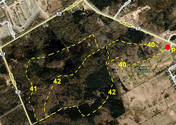 Google Satellite View of the NCC Golf Course Trails