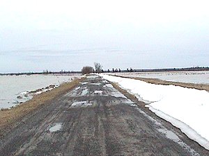 Du Lac Road Bisecting the Floodplain