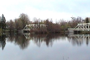 View of Maple Island (between bridges) from Green Island