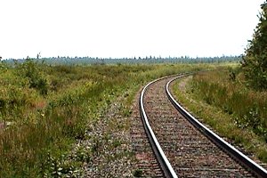 Looking toward the Fen from the Railway Bridge