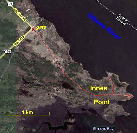 Google Satellite View of Innes Point