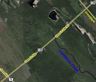 Google Satellite View of Constance Creek at Vance's Side Road Area
