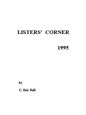 Listers' Corner 1995 Cover