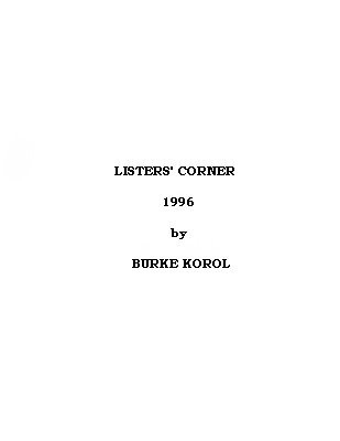 Listers' Corner 1996 Cover