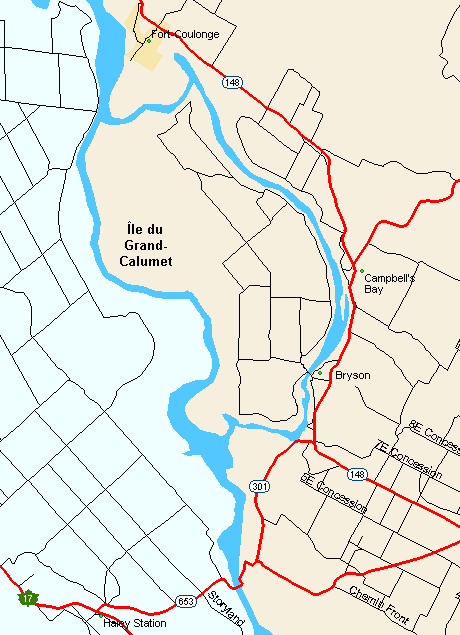 Map of the Île du Grand Calumet Area