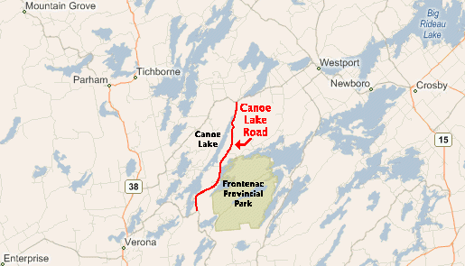 Microsoft Virtual Earth Map of Canoe Lake Road Area