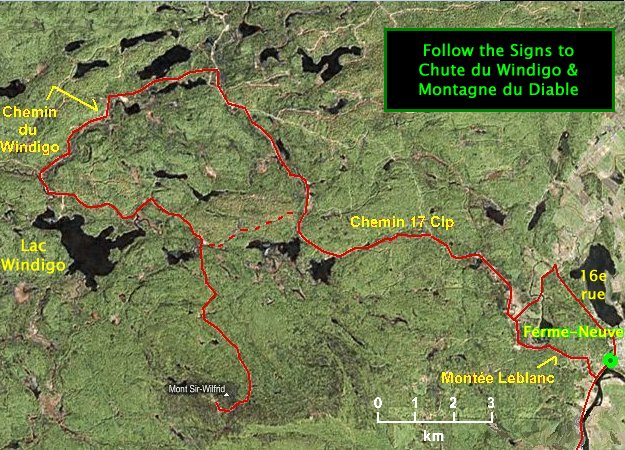 MS Virtual Earth Satellite Image Map of the Mont Sir-Wilfred Area