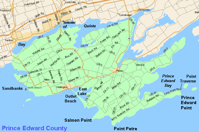 Map of Prince Edward County Area