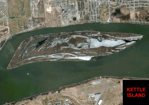 Satellite Image Map of Kettle Island area