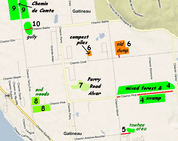 Map of the Chemin Baillie (Baillie Road) Gully Area