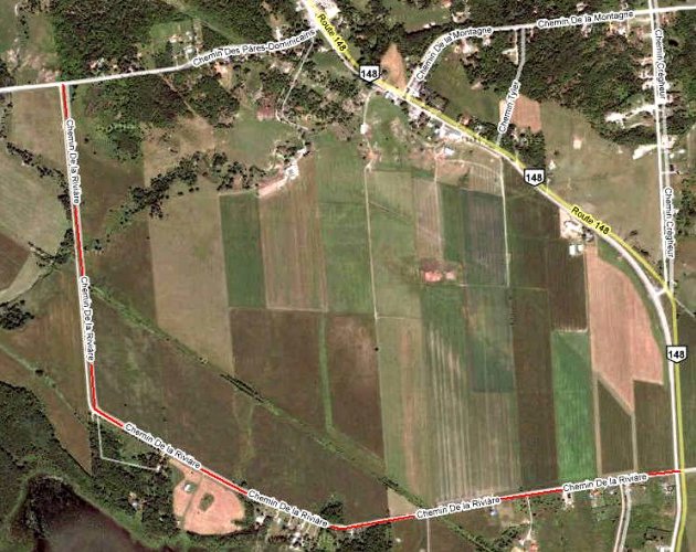 Google Satellite Image Map of Chemin de la Rivière Area