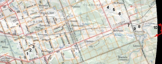 Map of the Spring Flooding Route - Please select a Site