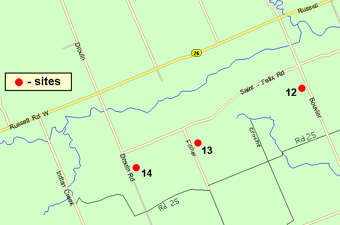 Map of the Bouvier Road from St. Felix Road area