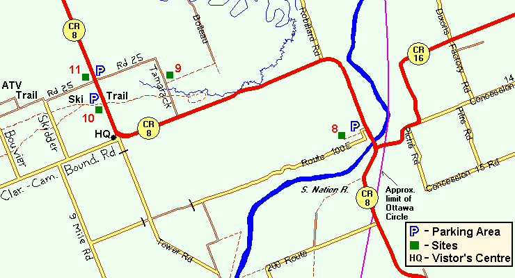 Map of the County Road 8 ATV Trail area