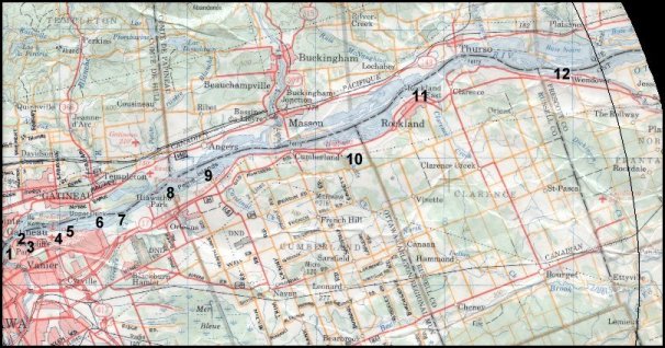 Map of Ottawa River East: Ontario Route