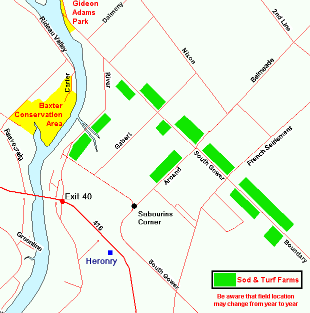 Map of Sabourins Crossing Heronry Area