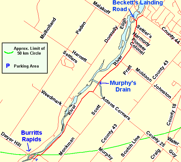 Map of Becketts Landing Road Area