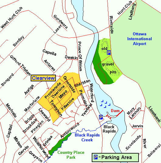 Map of the Airport Gravel Pit & Cottage Road area