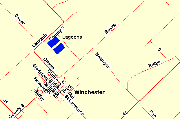 Map of Winchester Lagoons area