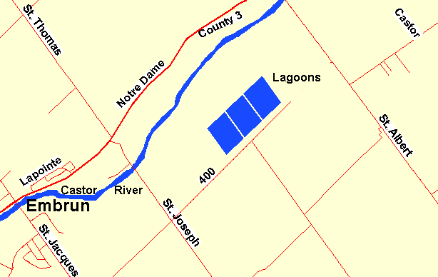 Map of Embrun Sewage Lagoons area
