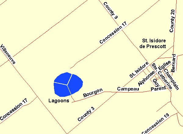 Map of St. Isidore Sewage Lagoons area