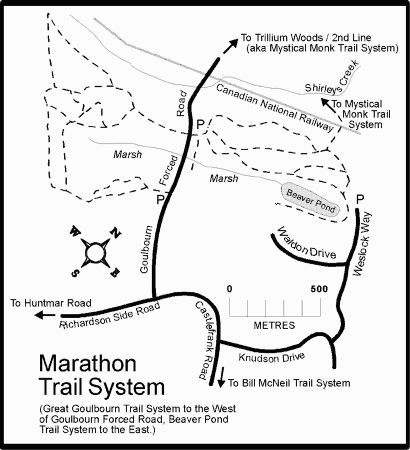 Map of Marathon Trail System area