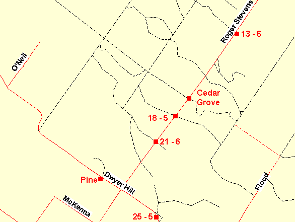 Map of the Trail 13-6 on Roger Stevens Drive Area