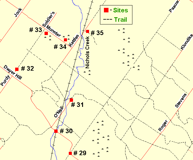 Map of Nichols Creek at Dwyer Hill Road Area