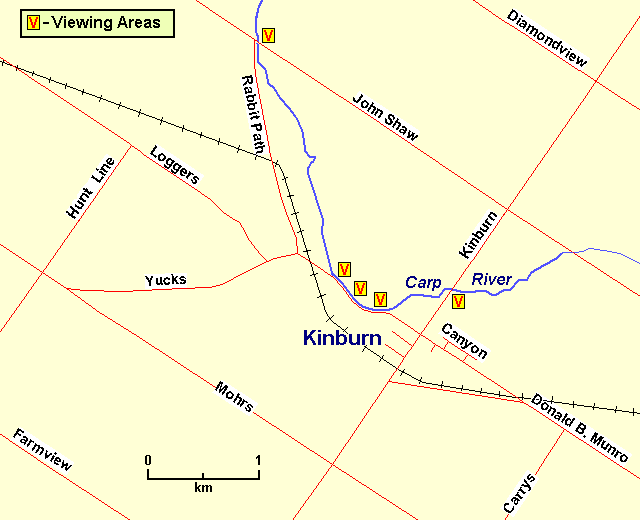 Map of the Carp River at Kinburn area