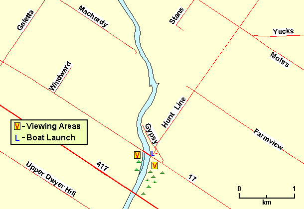 Map of the Mississippi River at Highway 17 area