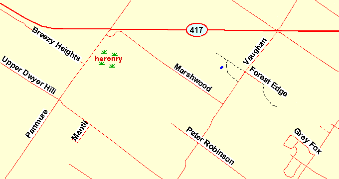 Map of the Forest Edge Drive Trail area