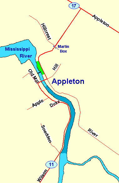 Map of the Appleton area