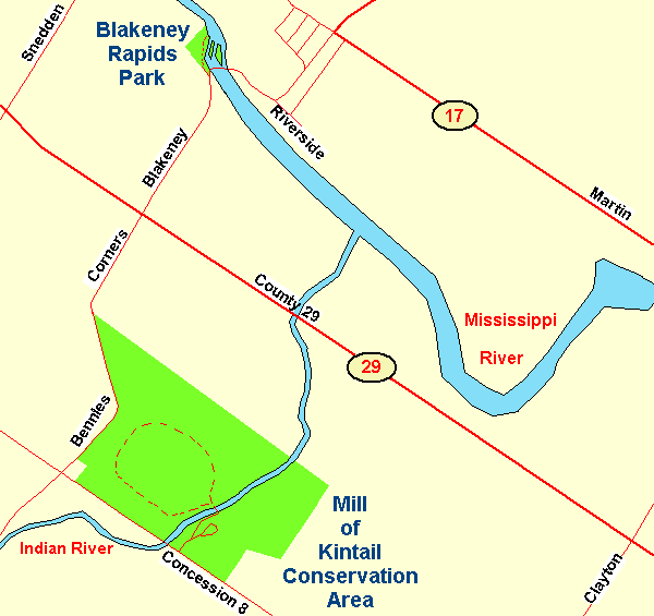 Map of the Blakeney Rapids Park
