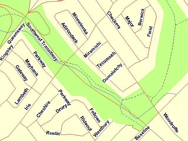 Map of the Pinecrest Creek South Area