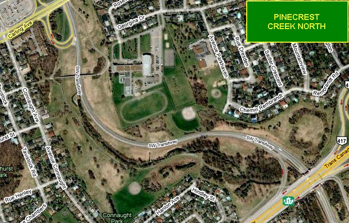 Google Satellite Map of the Pinecrest Creek North Area
