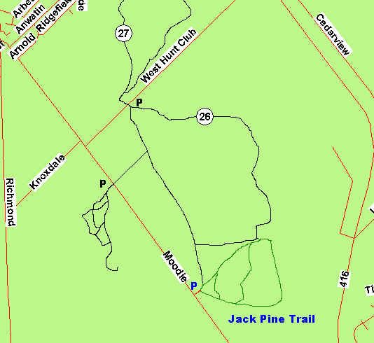Map of Jack Pine Trail Area