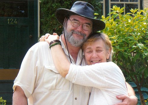 Marianne Bluger at Home with husband Larry Neily