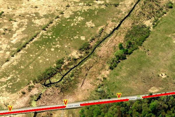 Bing Bird's Eye View of the Chemin Vanier (Road) Sedge Wren Area