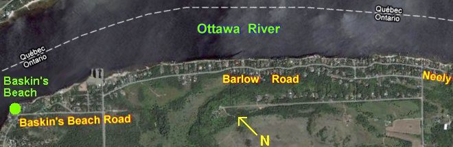 Google Satellite View of Dunrobin Shore - Baskin's Beach
