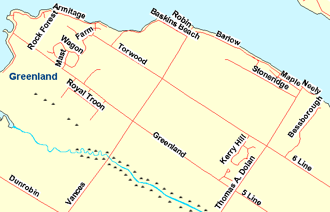 Map of Dunrobin Shore - Baskin's Beach